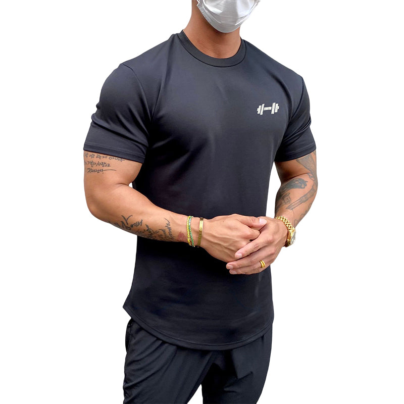 Stretchig sport-T-shirt i ren bomull