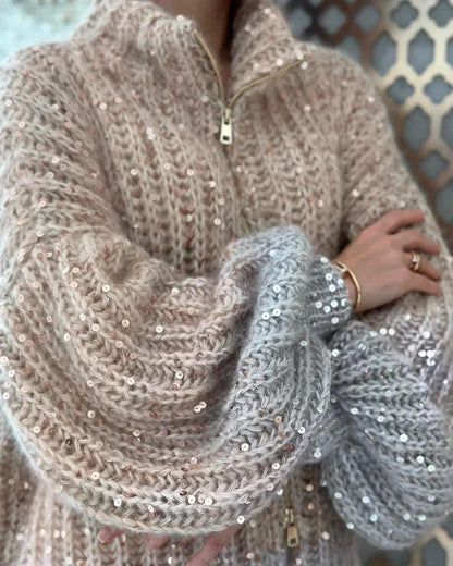 Selina - Den eleganta, glittrande cardigan-tröjan i siden