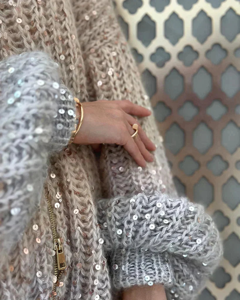 Selina - Den eleganta, glittrande cardigan-tröjan i siden