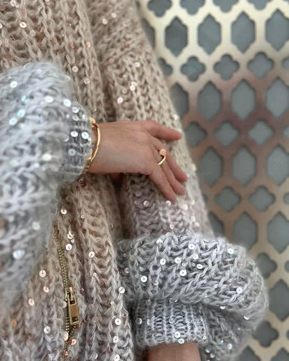 Selina - Den eleganta, glittrande cardigan-tröjan i siden